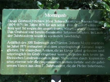 Bedburg-Hau : Das Moritzgrab, Info-Tafel